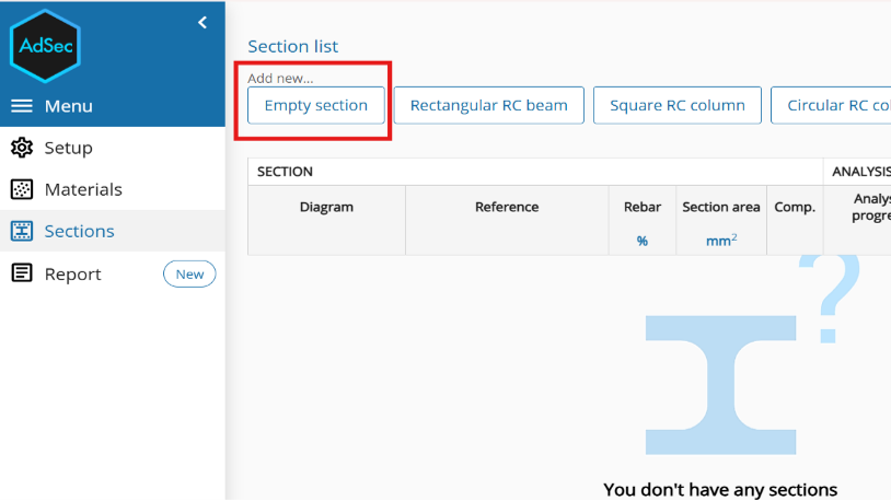 Open the empty section