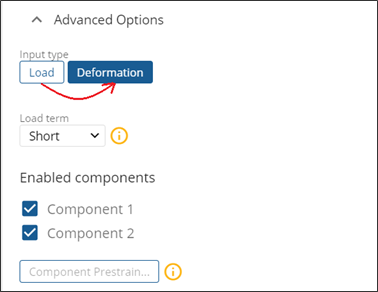 Task 1 advanced options dialogue with deformation selected.
