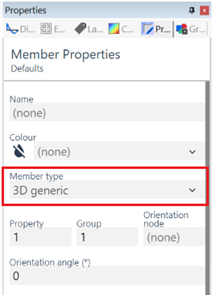 Properties pane set member type to 3D generic