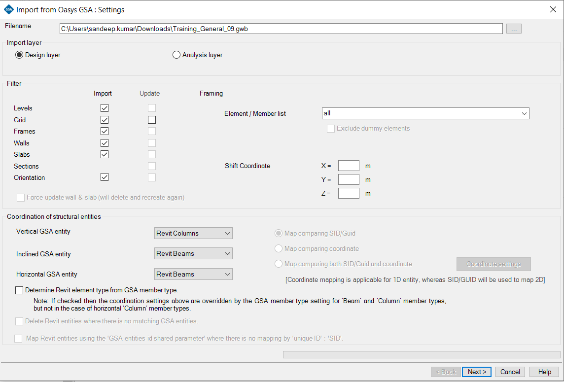 Import from GSA | Oasys GSA Documentation